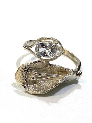 Anello argento topazio - argento,