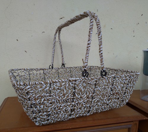 Grande cesta metallo intreccio - grande,