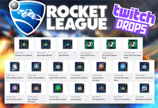 Rocket League Twitch Drops - 60 oggetti - ruote + esplosioni + confezioni
