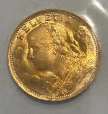 Moneta Oro 20 Franchi Svizzera