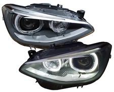 FARI ANGEL EYES PER BMW F20 F21 11-15 serie 1 LED kit luci di posizione H7 alogeni
