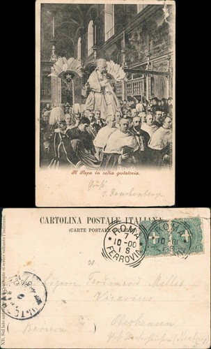 Cartolina roma papa - cartolina,