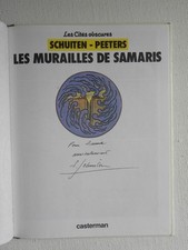 Les murailles de Samaris Dédicace Schuiten Cités obscures  EO 1983 TTBE