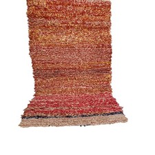 Tappeto marocchino vintage fatto a mano frange5'5"x2'10" arte berbera...