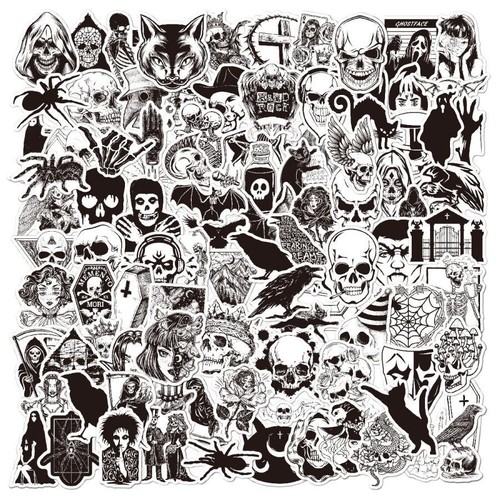100pz adesivi vinile gotico - 100pz,