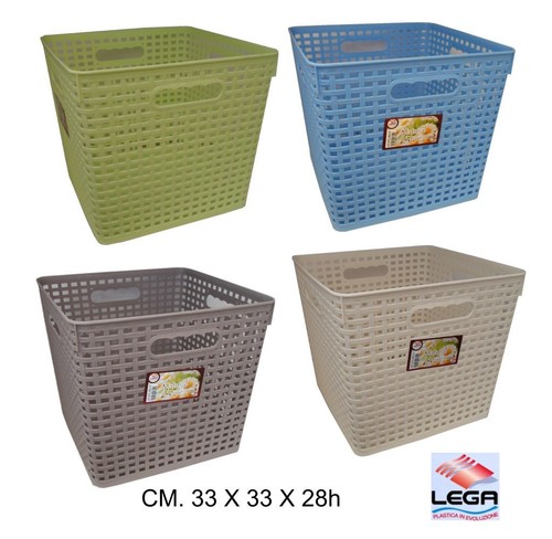Cestino rattan quadrato - rattan,