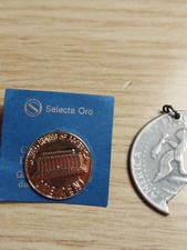 Spilla one 1 cent USA dorato e