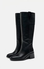 Zara leather heeled boots