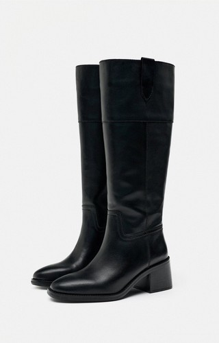 Zara leather heeled - , boots