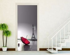 ADESIVI PORTE ADESIVO PORTA WALL STICKERS DECORAZIONE CASA  PARIGI B/N   P03