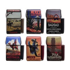 1 Custodia / Portasigarette da 12 pezzi e porta accendino in ecopelle