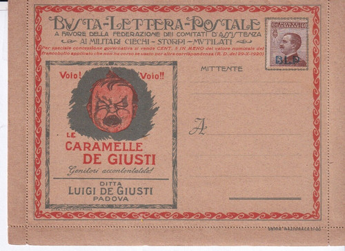 Busta lettera postale p - postale, b.l.p