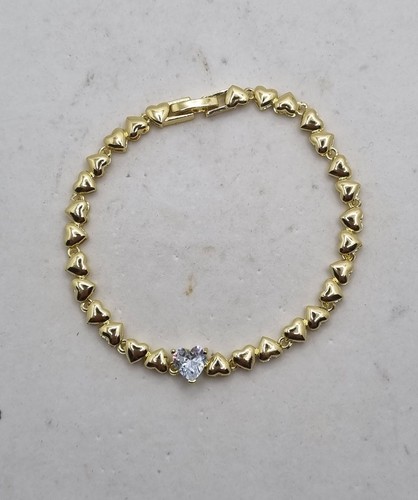 Bracciale dorato cuoricini - dorato, a