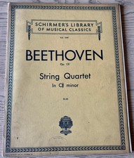 BEETHOVEN QUARTETTO D'ARCHI C TAGLIENTE MINORE OP 131 SPARTITI LIBRO (1939) TUTTE LE PARTI
