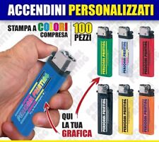 100 ACCENDINI personalizzati stampa color LOGO gadget promo pubblicità aziendale