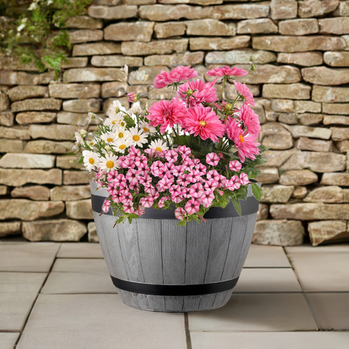 Fioriera botte per giardino - a,