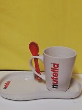 NUTELLA FERRERO TAZZA MUG VASSOIO CUCCHIAINO ROSSO SET COLAZIONE 