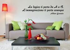 WALL STICKERS ADESIVI MURALI Albert Einstein Aforismi Frasi Famose Parete 1 MURO