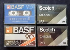 6 audiocassette _ 4 BASF + 2 SCOTCH chrome USATE anni '80" (lotto n.11)