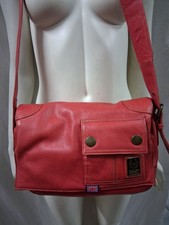 Borsa vera pelle belstaff   colore rosso corallo modello postina