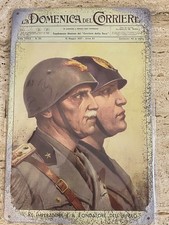 Vittorio Emanuele III  Mussolini Stampa Su Metallo  WWII