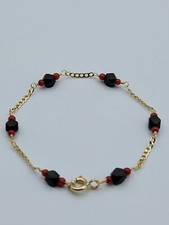 Azabache & Coral Solid 14K