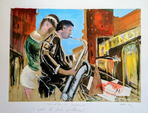 Autore alfredo pini serigrafia - autore,