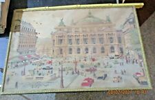 stampa su stoffa incorniciata originale anni 50 PARIS L'OPERA bella scenografica