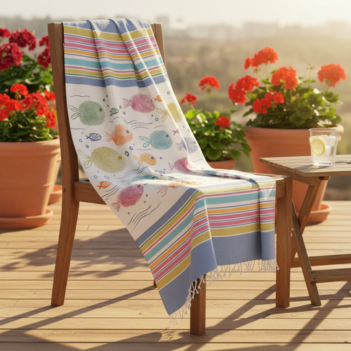 Telo mare cotone fouta - mare,