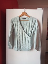 Maglione con scollo a V verde donna