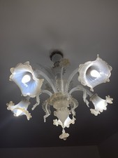 Lampadario sospensione in Vetro di Murano 5 luci .