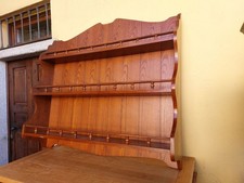 VECCHIA PIATTAIA DA PARETE MURO IN ROVERE ANNI '60 118x109cm VINTAGE SCAFFALE