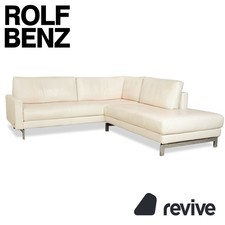 Rolf Benz Vida Divano Angolare In Pelle Crema Bianco