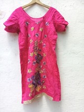 ? Tunica? Abito in seta orig. Abito tunica hippie indiano taglia unica con ricamo