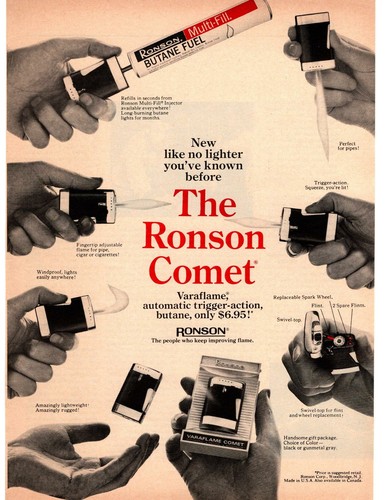 1968 ronson comet varaflame - ronson,