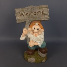 Statua gnomo da giardino di benvenuto nano da esterno vintage