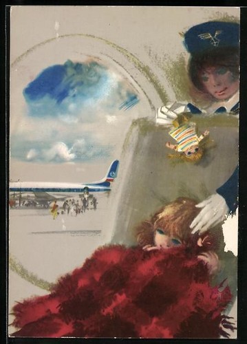 Cartolina artistica aereo