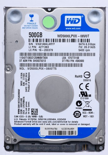 Western digital 500 sata - western, gb