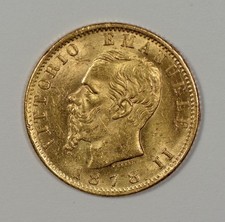 1878-R Italia moneta oro 20 lire per Vittorio Emanuele