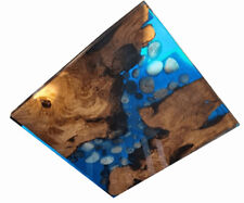 Ocean Wave Divano Tavolino Quadrato in Legno Piano Centrotavola Legno Resina Handgef...