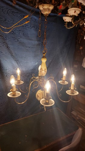 Lampadario anni ottone e - lampadario,