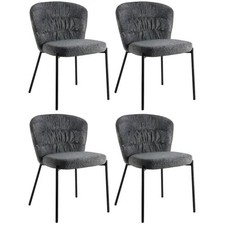 Set 4 Sedie Imbottite Grigio