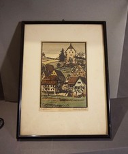 Antico Silografia a Colori "