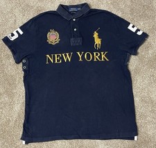 Polo Ralph Lauren uomo Big Golden Pony City vestibilità personalizzata polo taglia XL blu navy