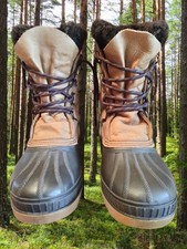 SOREL BADGER BOOTS LEATHER VINTAGE MADE IN CANADA N 41 STIVALI DA NEVE FELTRO 