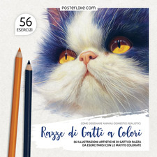 Come Disegnare Animali Domestici Realistici. Razze Di Gatti a Colori: 56 Illustr