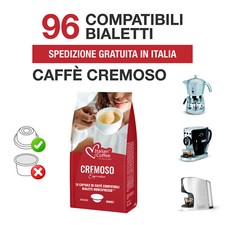 96 Capsule caffè Cremoso Italian Coffee compatibili Bialetti Mokespresso