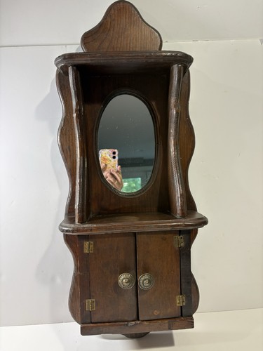 Specchio ovale vintage legno