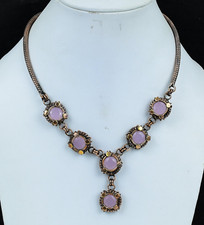 Collana unica calcedonio rosa
