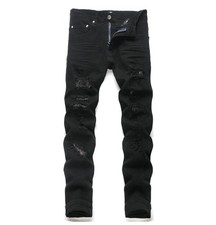 Pantalone moto uomo nero denim